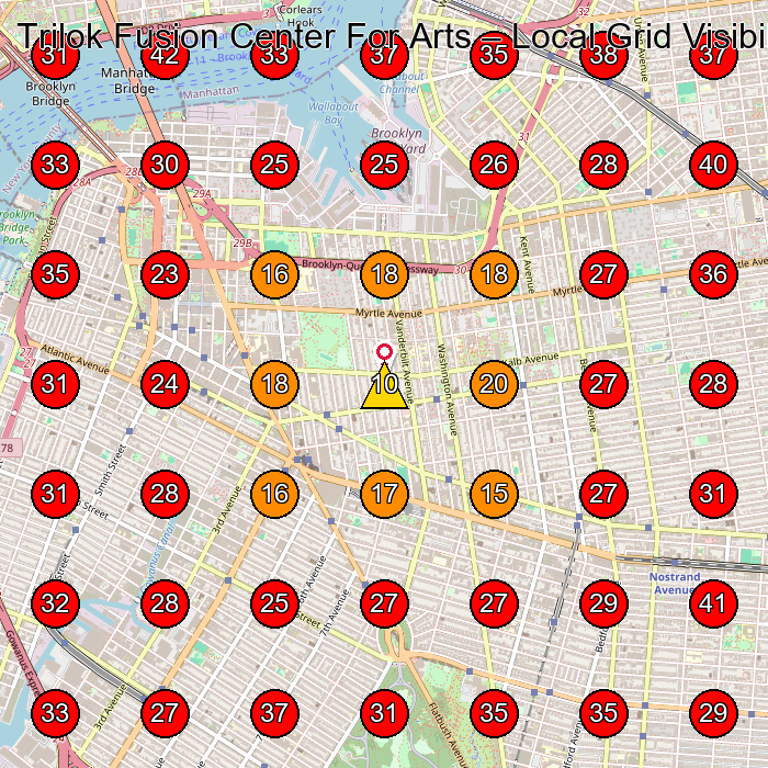 Trilok Fusion Center For Arts GeoGrid visibility map for Day Care Center in Brooklyn